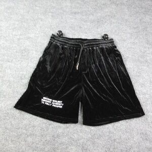 Prosper Shorts Mens L Black Velvet Sweat Drawstring Embroidered 31x6.5* NWOT